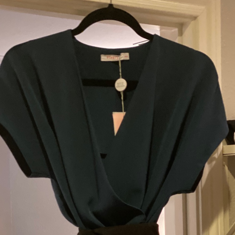 Finery wrap dress with black sash